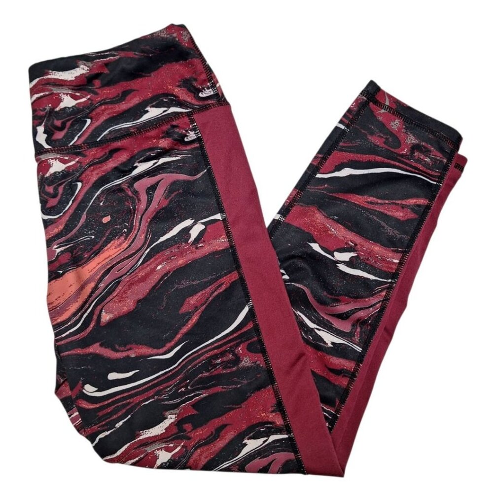 Pro Player Moisture Wicking Leggings Womens Medium Capri‎ Red Black Athletic